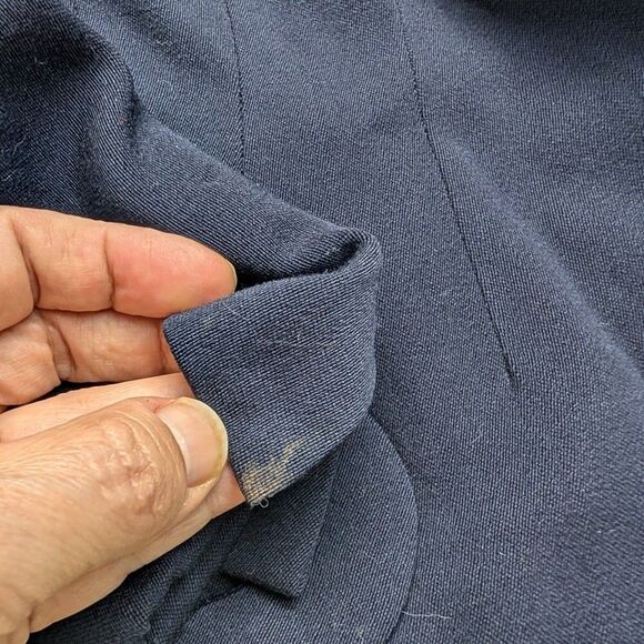Vintage 1940s Navy Blue Womens Jacket Blazer Lined Amazing Details Button Down - Picture 8 of 8